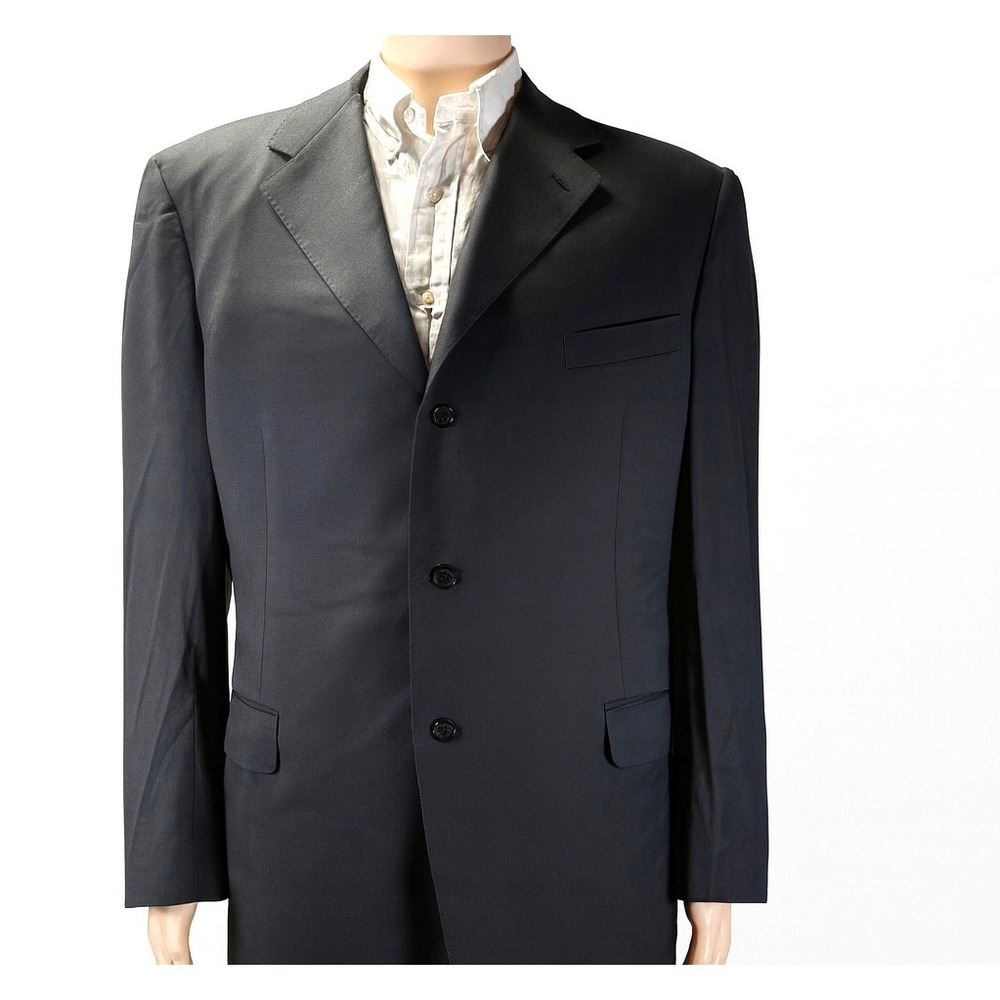 CANALI Black 100% Wool 3‎ Button Blazer Jacket Men's Size EU60L US50L